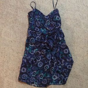 Blue and purple floral dress